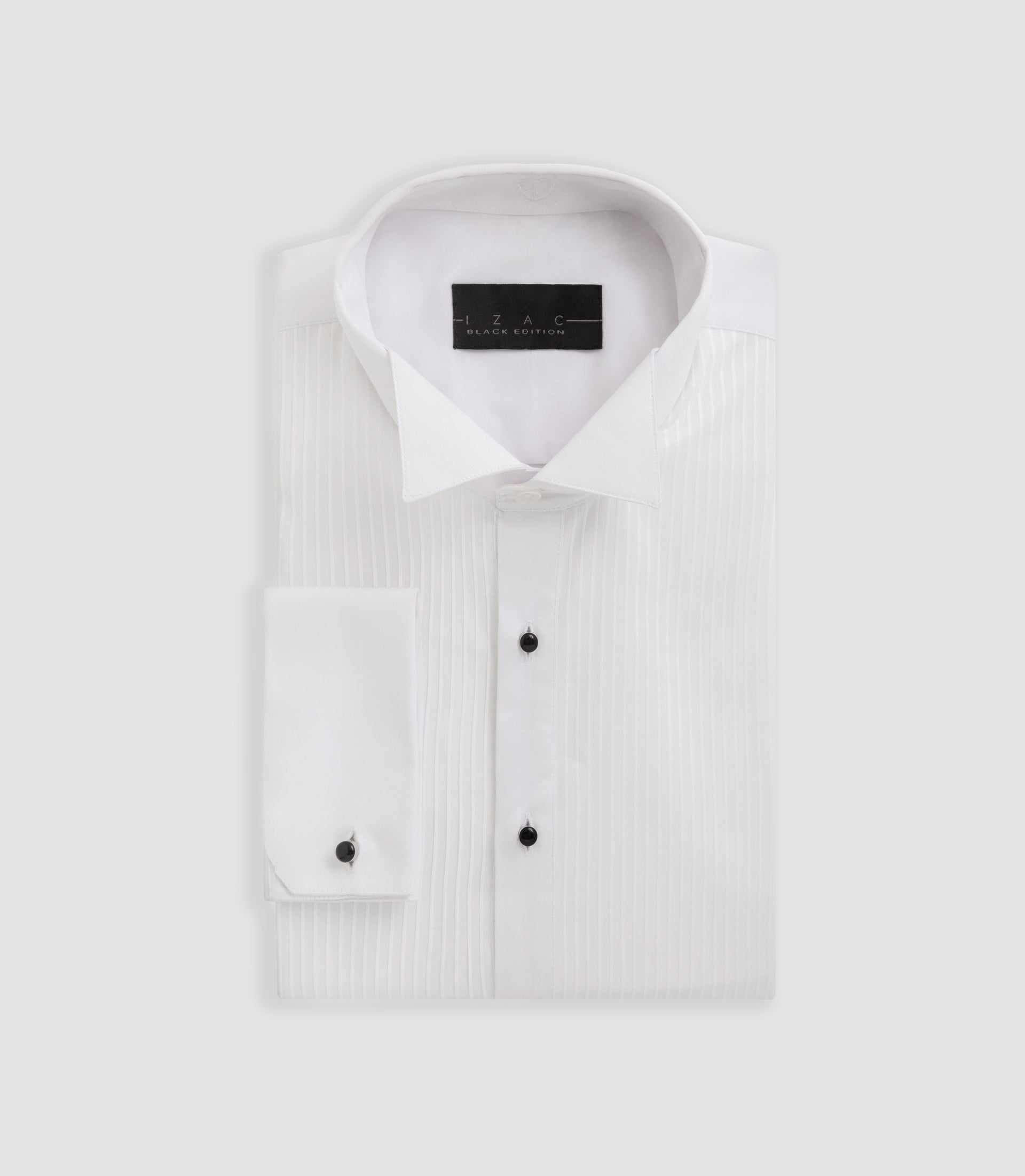 Chemise cérémonie à plastron plissé blanche ALMA - IZAC