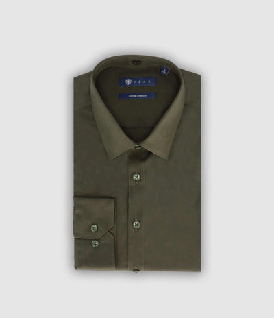 Chemise slim kaki foncé MALTE - IZAC