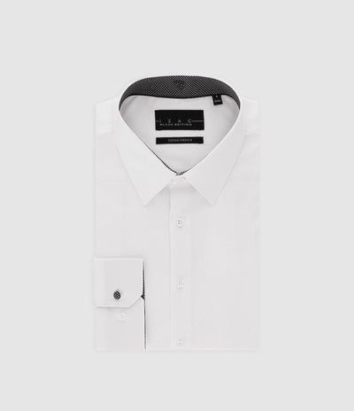 Chemise slim unie blanche - IZAC