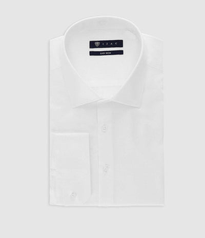 Chemise droite repassage facile blanche PASCAL - IZAC