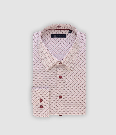 Chemise slim imprimée blanc rose et bordeaux PAUL - IZAC