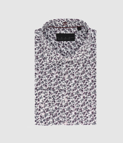 Chemise slim imprimée bordeaux PAVOT - IZAC