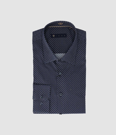 Chemise slim imprimée marine PRIMAEL - IZAC