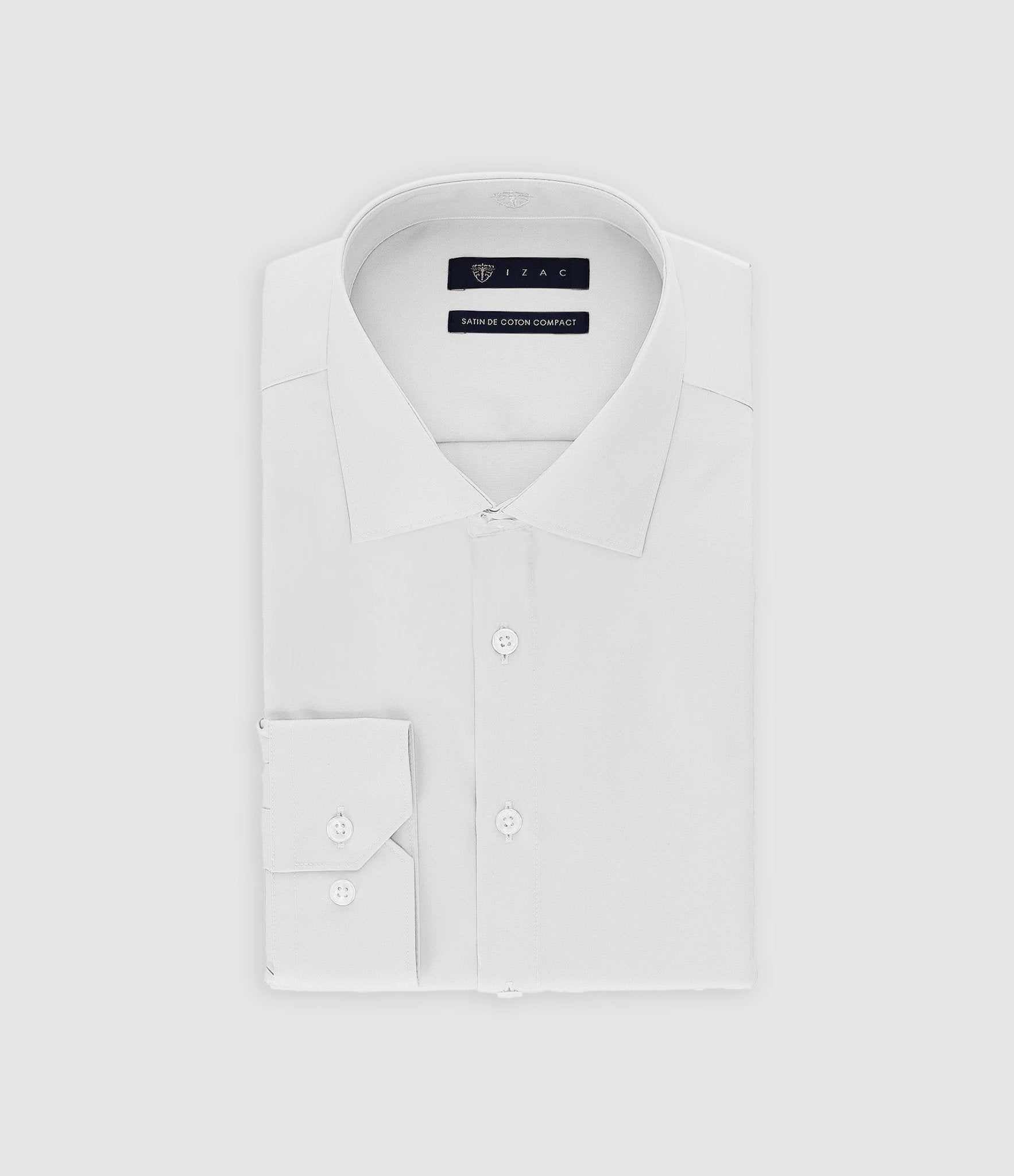 Chemise Homme Beytnur Col Italien – Blanc, Coton, Taille 39 – Manches Longues