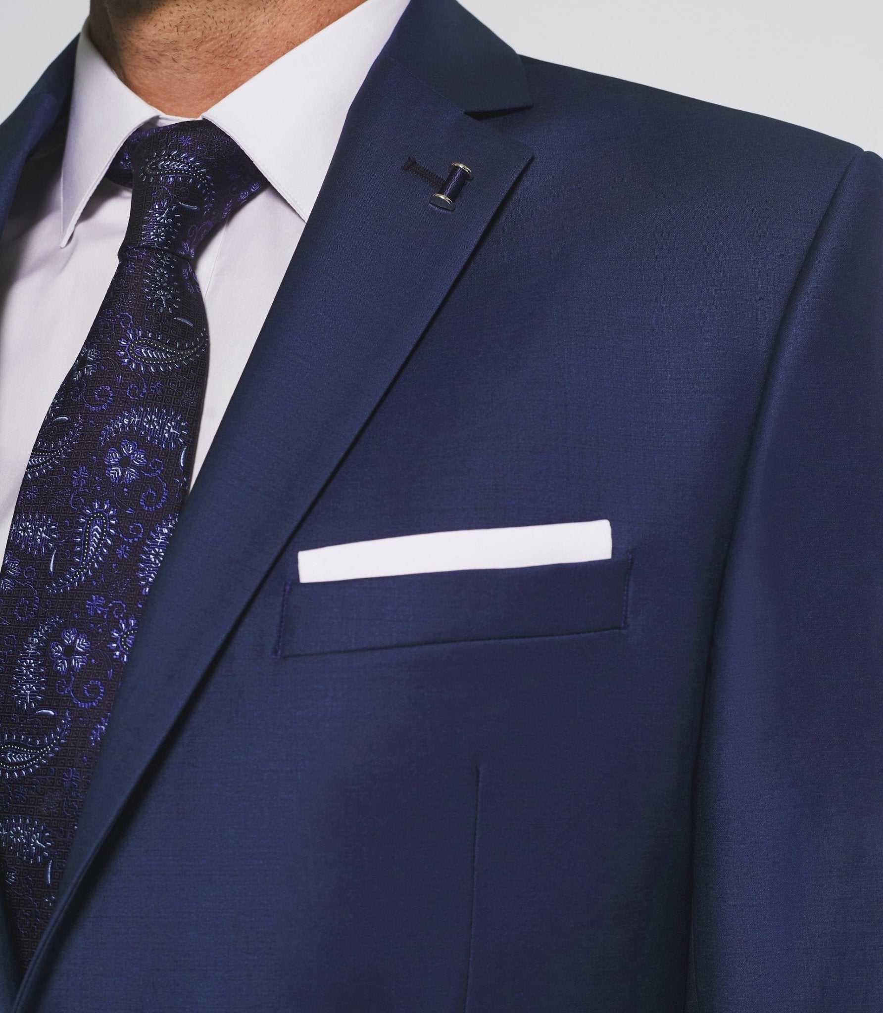 Costume 2 boutons en laine bleu cobalt LIMONE - IZAC