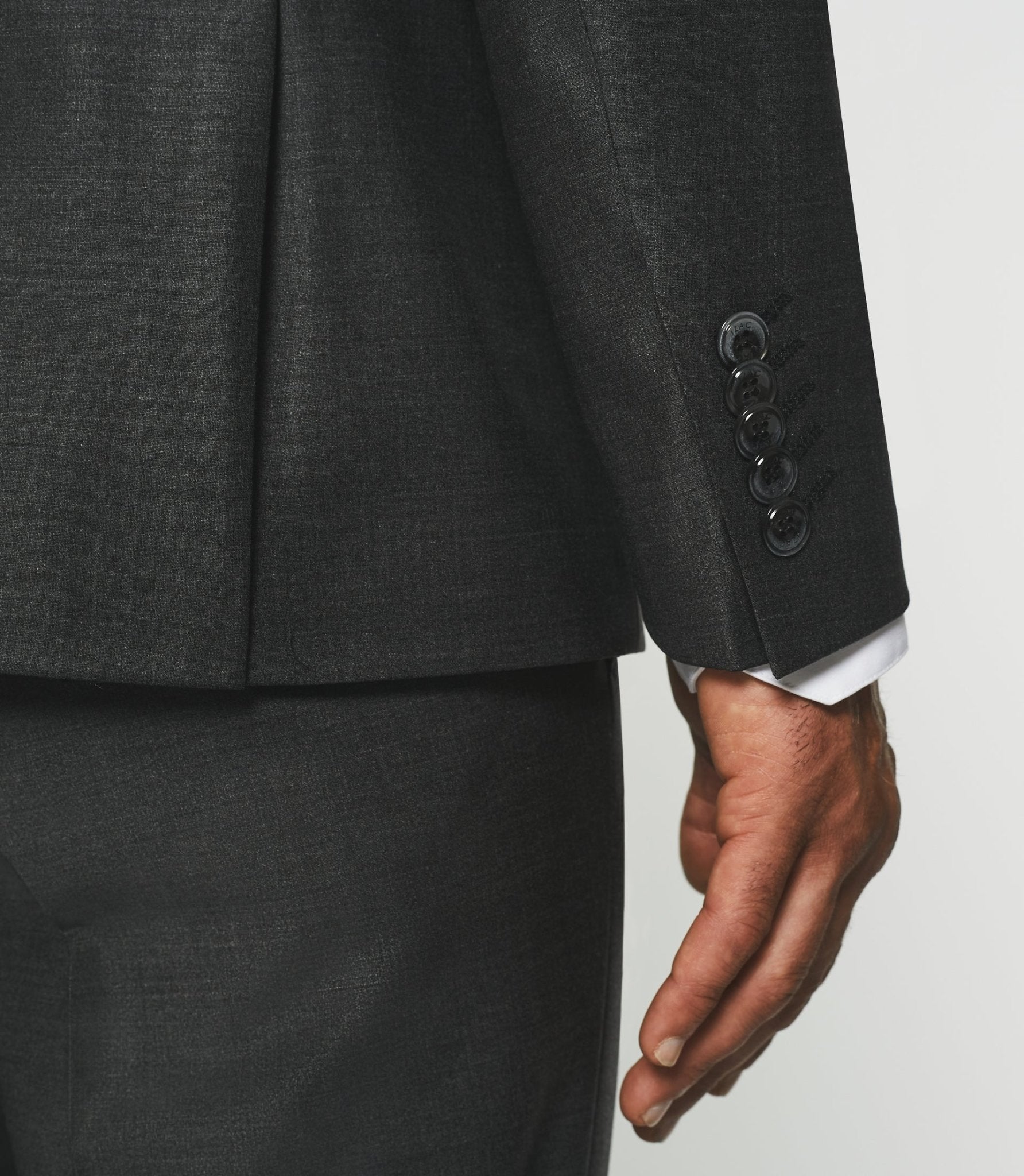 Costume 2 boutons en laine gris anthracite LIMONEREG - IZAC