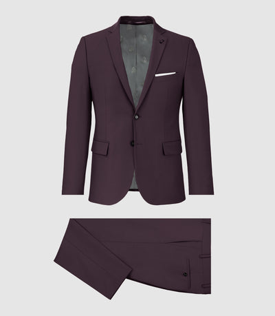 Costume 2 boutons en laine violet LIMONE - IZAC