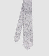 UCINIA grey silk tie with floral pattern