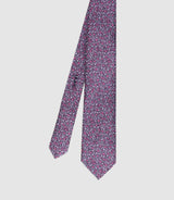 Navy silk tie with floral pattern UCINIA