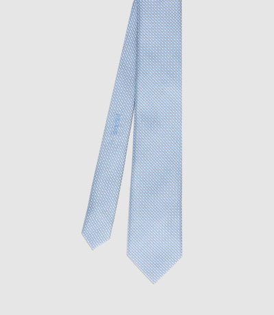 Cravate en soie bleu ciel à motifs ULLY - IZAC