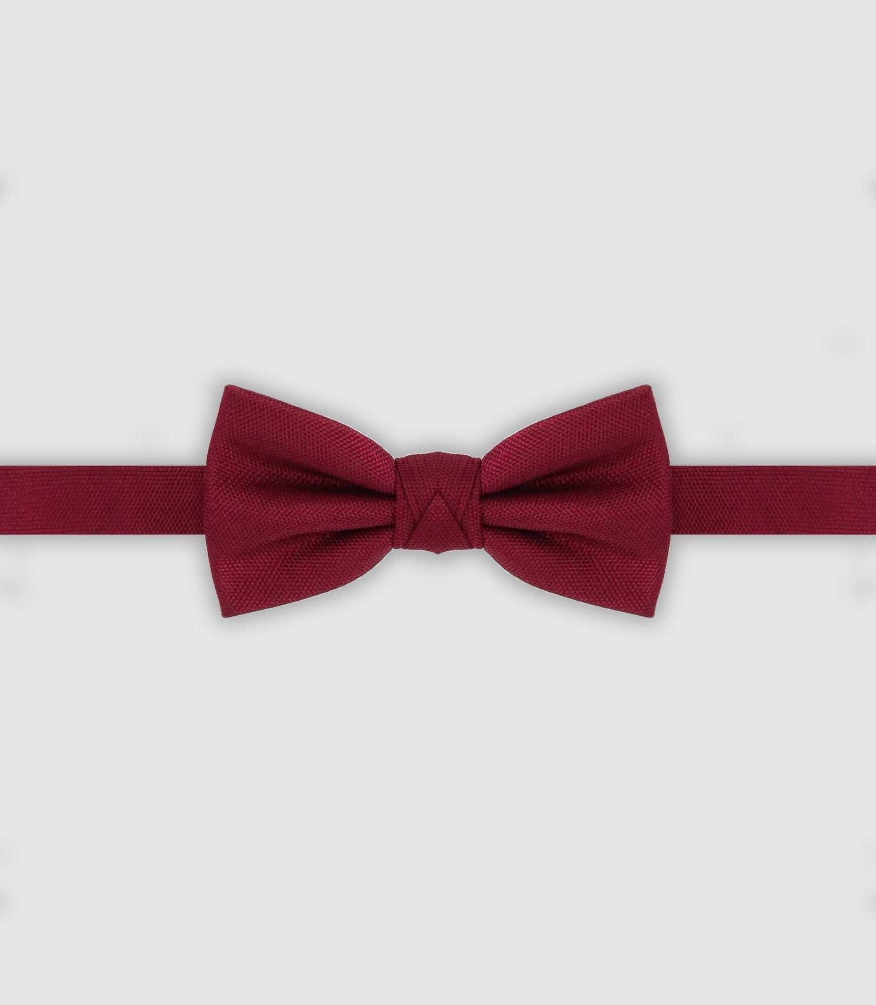 Nœud papillon en soie uni bordeaux - IZAC