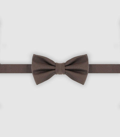 Nœud papillon en soie uni marron - IZAC