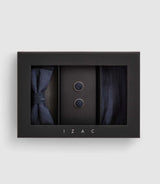 Jalil" navy bow tie cufflinks set