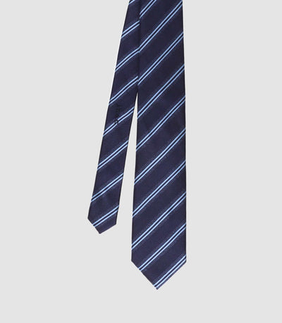 Cravate basique 7cm en soie marine TRISTAN - IZAC