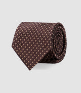 Cravate micro motif 7 cm marron MARIOB - IZAC