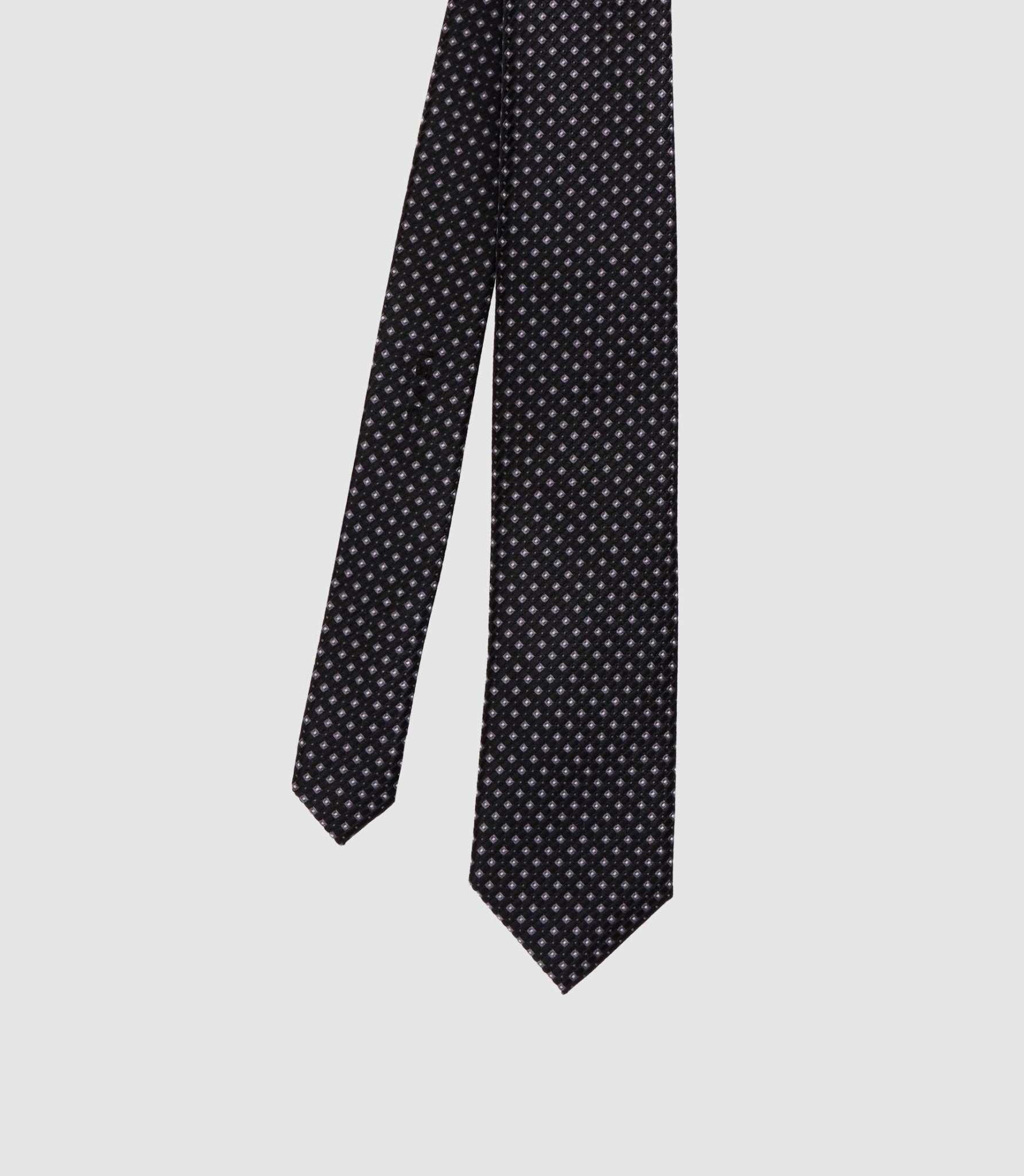 Cravate micro motif 7 cm noir MARIOB - IZAC