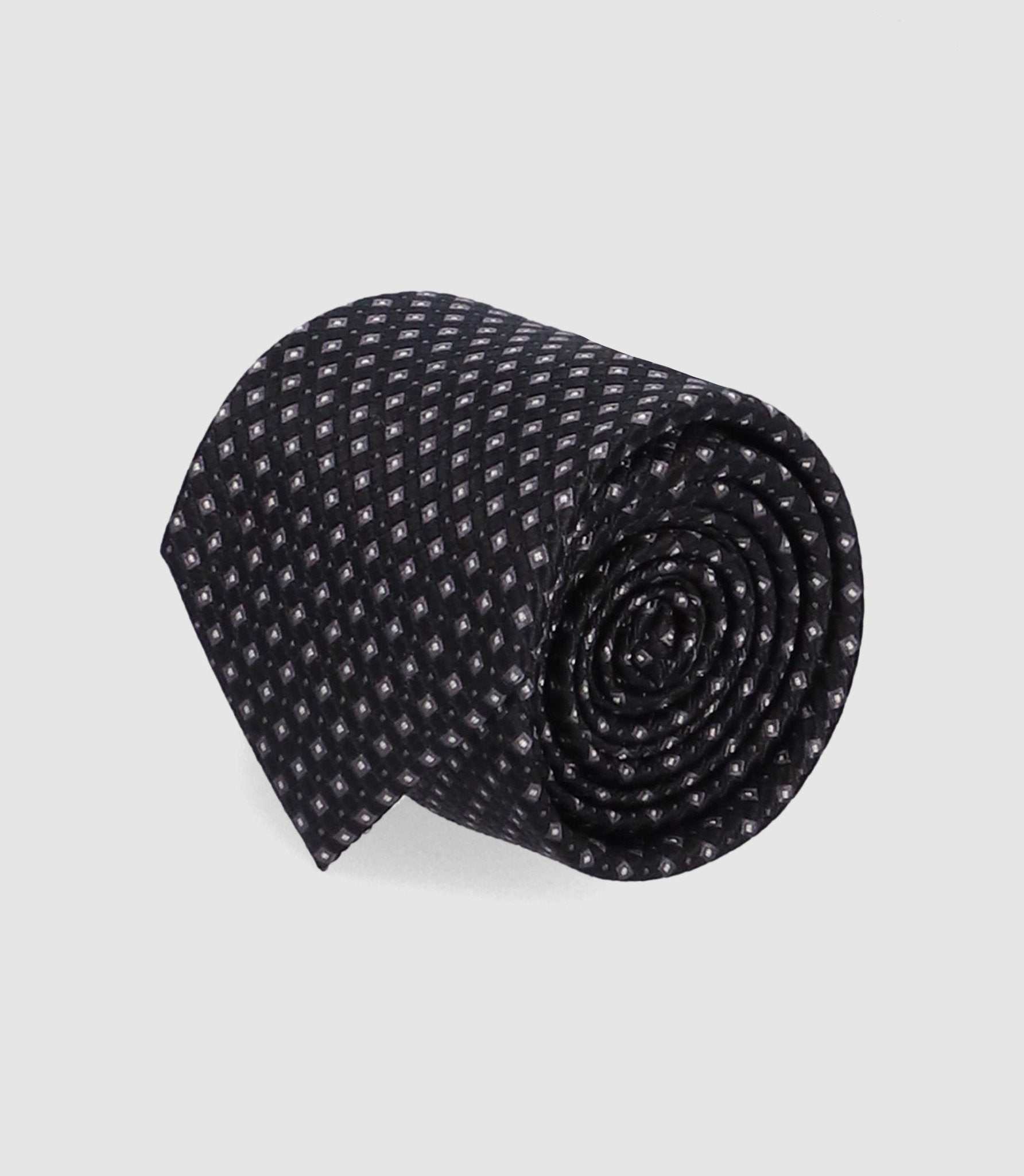 Cravate micro motif 7 cm noir MARIOB - IZAC