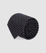 Cravate micro motif 7 cm noir MARIOB - IZAC