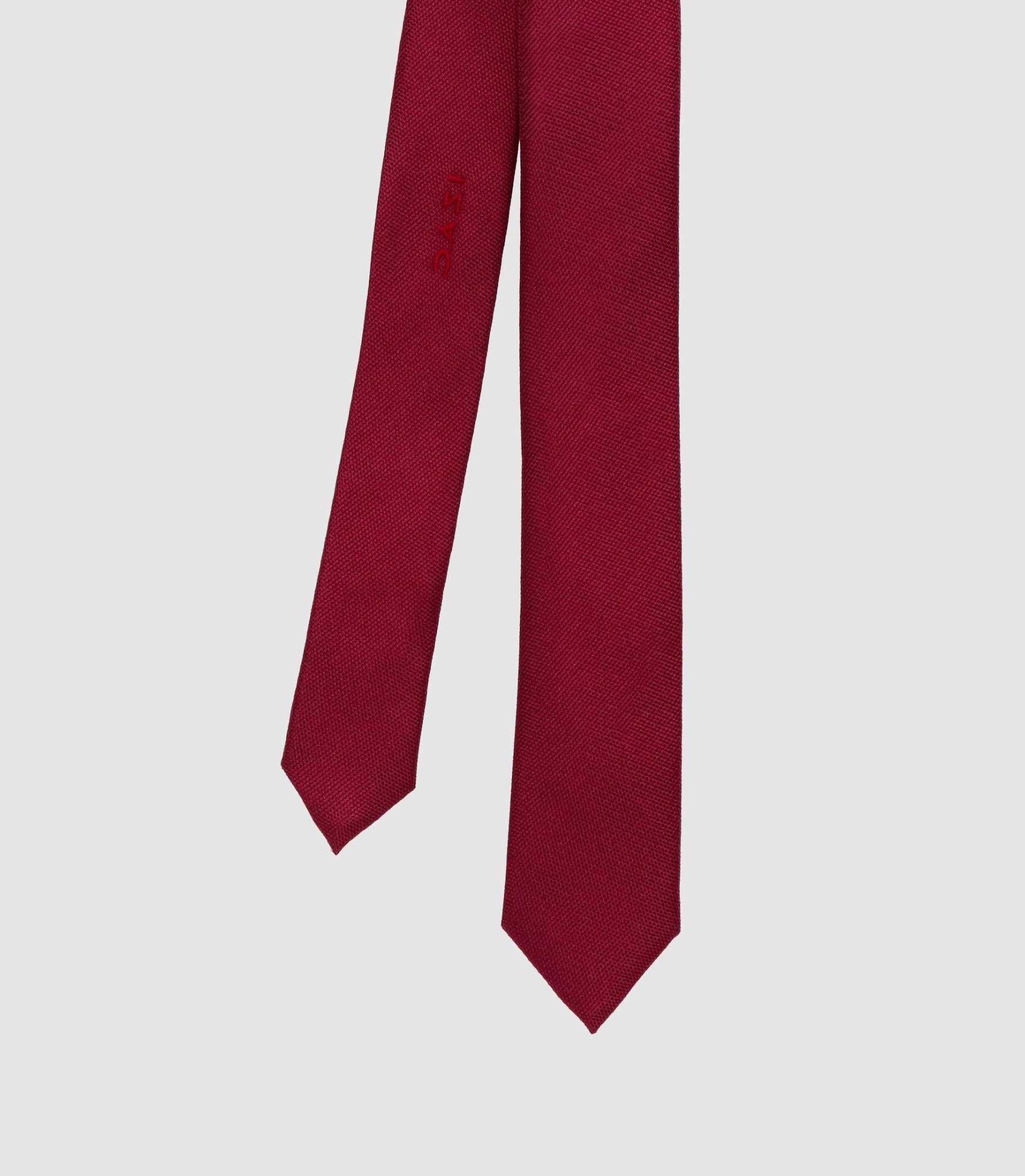 Cravate unie 5cm slim bordeaux MIRAN - IZAC