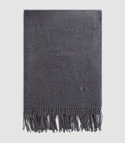 Echarpe unie à franges grise AURORE - IZAC