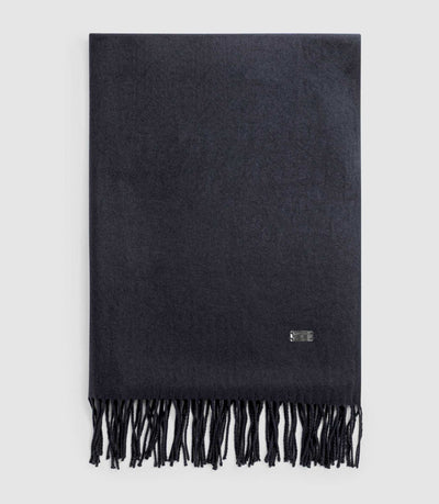 Echarpe unie à franges marine AURORE - IZAC