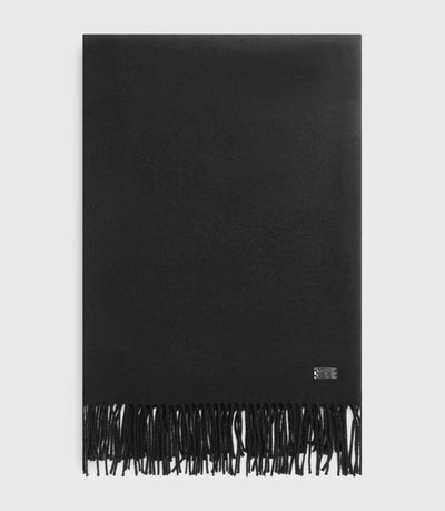 Echarpe unie à franges noir AURORE - IZAC