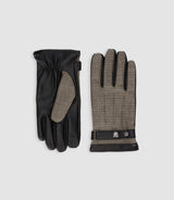 Gants bi-matière en cuir noir UMBERTO - IZAC