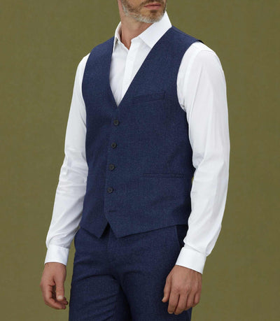 Gilet en flanelle bleu "Quenvol" - IZAC