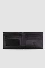 Portefeuille avec porte cartes en cuir noir WHOLE - IZAC