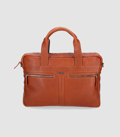 Sac business en cuir marron WORK - IZAC