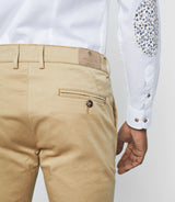 Beige satin chino pants PANAMAOUT