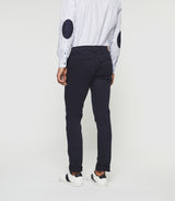 Navy satin chino pants PANAMAOUT