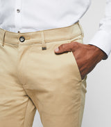 Panama" slim fit chino pants beige