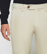 Pantalon chino slim beige mastic PABLO - IZAC