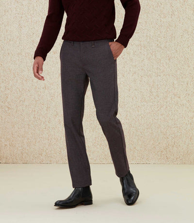 Pantalon chino esprit lainage bordeaux "Créatif" - IZAC