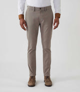 Pantalon casual chino armuré taupe "Macao"