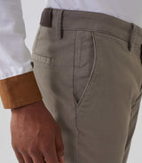 Pantalon casual chino armuré taupe "Macao"