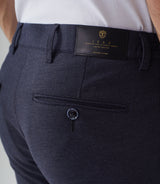 Millau" navy elastic waist chino pants