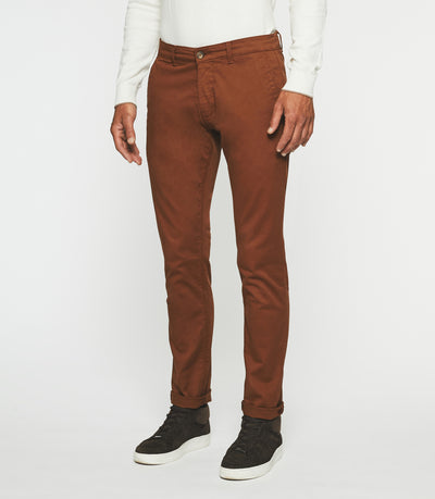 Pantalon chino slim brique VALOR - IZAC