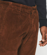 Pantalon chino effet velours brique VELOUTE IZAC