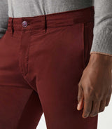 Pantalon chino satin bordeaux VANAMA - IZAC