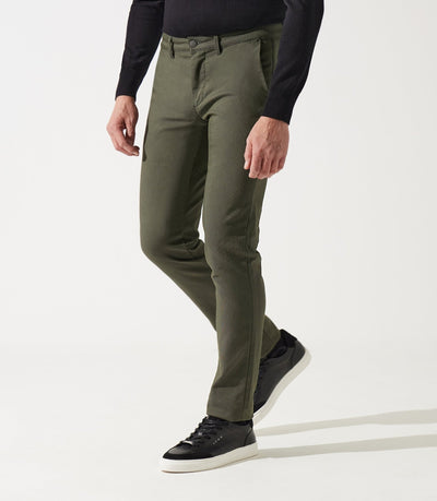 Pantalon chino armuré kaki VERREBI - IZAC