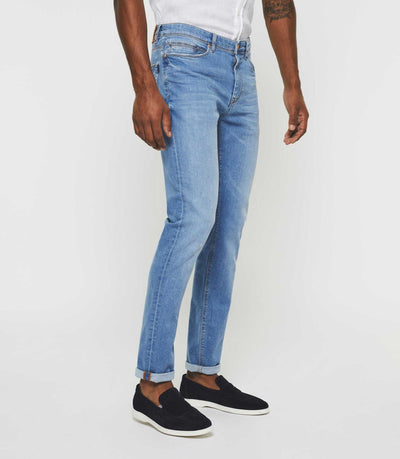 Jean slim hydroless délavé bleu clair "Tigre" - IZAC