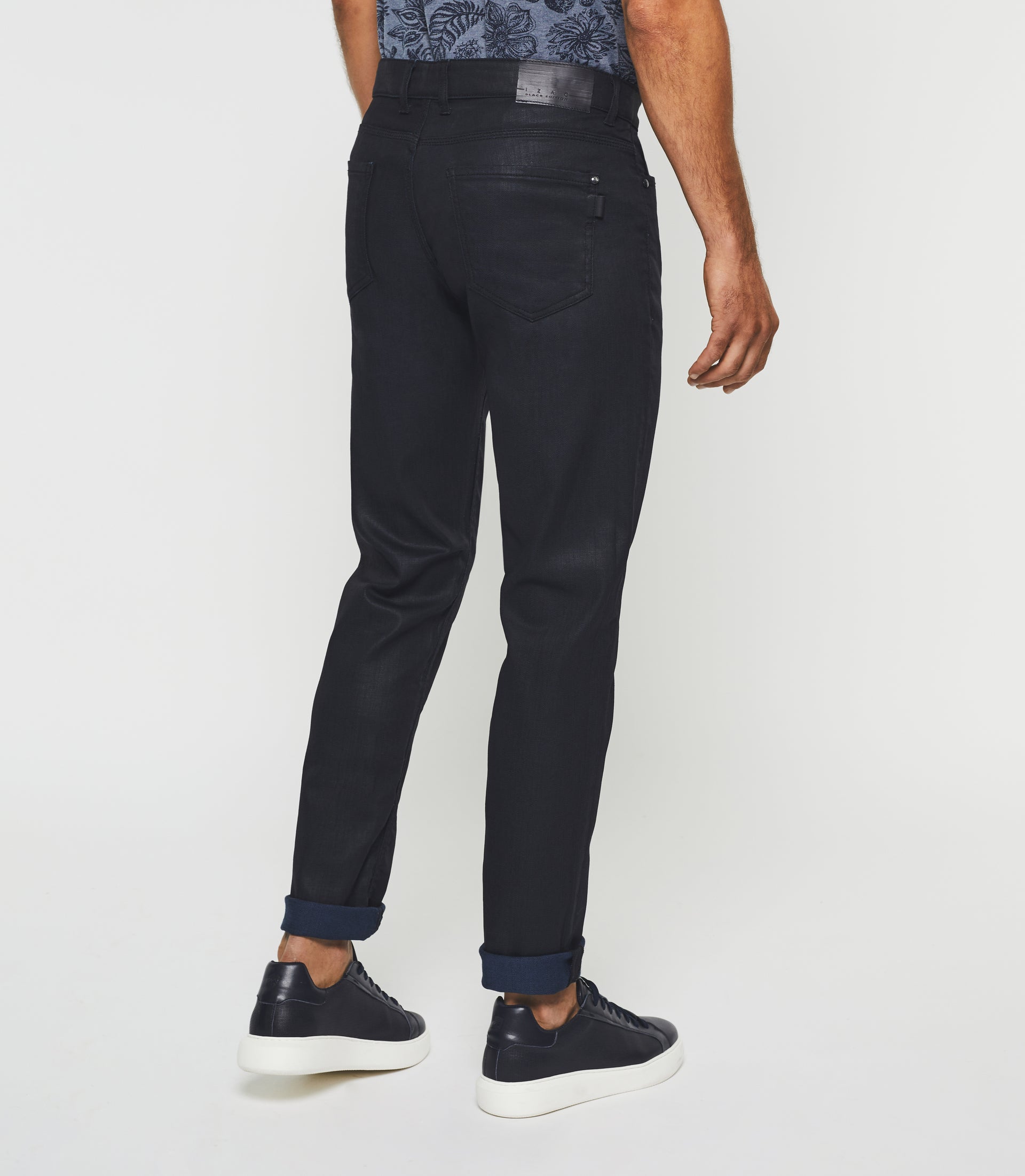 Jean slim enduit marine "Time" - IZAC