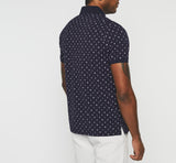 Gloireout" printed polo shirt navy