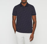 Gloireout" printed polo shirt navy