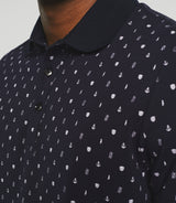 Gloireout" printed polo shirt navy