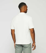 Polo uni en maille fantaisie blanc GEORGE - IZAC