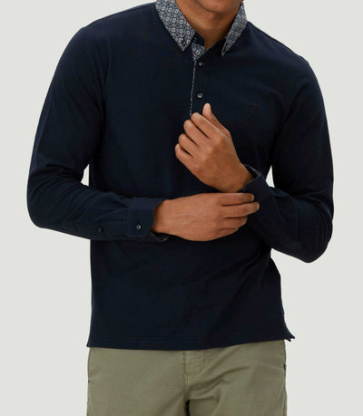 Polo manches longues marine "Calix" - IZAC