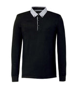 Calix" long sleeve polo black